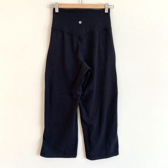 LULULEMON Align Wide Leg Crop Pants With Pockets Black Women’s Size 4 - Picture 3 of 8